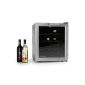 Klarstein - Minibar design - Wine cellar, adjustable and refrigerated bar fridge (50 L, 16 bottles <30 decibels) - Silver steel and glass (kitchen)