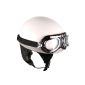 NEW De Cru Glasses Motorcycle Helmet Scooter vintage Bowl (White)