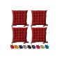 Set of 4 cakes chair united padded seat - Red - 40x40x5cm - Today