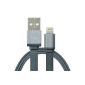 Leicke KanaaN USB cable 1.8m length | MFi certified, suitable for mobile devices from Apple | flat cable with a long life for iPad Air, iPhone 6 iPhone 6 Plus iPhone 5 and iPad Mini Mini 2 Mini 3 | Charging Connectivity Cable (Electronics)