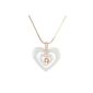 Stella Maris diamond necklace - necklace with pendant made of fine white ceramics and 925 silver, rose gold with Swarovski Elements and genuine natural diamonds in gem setting 45 cm - CRH170R (jewelry)