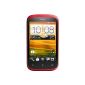 HTC Desire C Smartphone (8.9 cm (3.5 inch) HVGA touchscreen, 5 megapixel camera, 600MHz, 512MB RAM, 4GB storage, Android 4.0 OS) Flamenco Red (Electronics)
