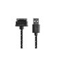 VEO | Braided 30 Pin Sync and Charger Cable in the lace design for iPhone 4, iPhone 4S, iPhone 3G, iPhone 3GS, iPad 2, iPod Mini, iPod Nano, iPod Touch and iPod Classic - Black (Electronics)