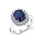 Kate Middleton Ring 925/1000 silver Blue Sapphire Cubic Zirconia For Woman Size 59 (Jewelry)
