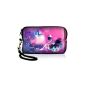 Luxburg® Design Camera Case Cover Sleeve Case for compact digital camera, Motif: Butterflies in pink light