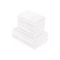 AmazonBasics Quick Dry Towel Set, White, 2 Bath and Hand 4 (Kitchen)