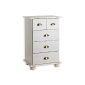 Pine chest of drawers white stained 4 COLMAR