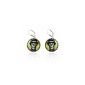Cabochon earrings in the vintage skull with hat (Jewelry)