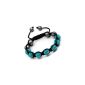 AVAILABLE IN 20 COLOURS - Shamballa Bracelet Unisex - Crystal Disco Ball - Adjustable 15cm - 25cm BLUE (Jewelry)