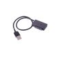USB 2.0 to 7 + 13Pin 6 Optical Drive Adapter Cable for Slimline SATA Laptop CD / DVD-ROM Optical Drive - Black (Personal Computers)