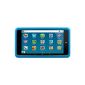 Lenco Kidztab-520 mini tablet for children (Dual Core, WiFi, Bluetooth, 4GB of internal memory, Micro USB port, Micro SD card reader, Android 4.4) with software / silicone sleeve blue (accessory)