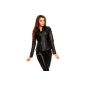 Ladies jacket biker jacket leather jacket art blogger 1710 black (Textiles)