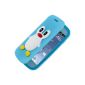Avizar - Penguin valve Folio Case for Samsung S7562 Silicone Galaxy S Duos and Galaxy Trend S7560 / S7580 - Cover Animals Turquoise Blue (Electronics)