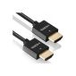 deleyCON 0.5m HDMI High Speed ​​with Ethernet cable SLIM (Neuster Standard) 3D 4K ULTRA HD super flexible (Electronics)