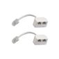 (Twin Pack) 2 x RJ45 Network Splitter 1-x RJ45 (male) 2 x RJ45 (female) connections - ISDN - Interent - Ethernet - LAN - Twin Pack, because you need two of these units at an Ethernet port ( electronic devices)