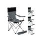 TecTake 4x Camping chair folding chair with drink holder gray and black carrying bag (Others)