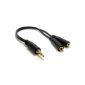 3.5 mm Stereo Jack splitter adapter cable cord Gold-plated 20 cm (Electronics)