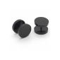 2 Fakeplugs Fake Plug Tunnel Piercing Studs Earring black 6 8 10 12 14 mm (Misc.)
