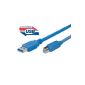 USB 3.0 cable, USB 3.0 Type A / Type B USB 3.0 connector, blue, 1.8m (Electronics)