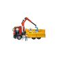 Brother 03651 - Mercedes Benz Arocs construction trucks with crane, shovel gripper and 2 pallets (Toys)