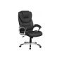 Amstyle Madrid swivel chair / executive chair / office chair - black leather optic (household goods)