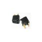 2pcs US / EU / Japan / to UK 3-pin universal adapter travel / white socket converter (Electronics)