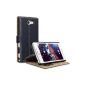 Terrapin Leather Case Cover with stand function in BookStyle card slots for Sony Xperia M2 Black (Wireless Phone Accessory)