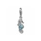 SilberDream sparkling jewelry - Charm blue seahorse - Women - Silver 925/1000 - Czech Preciosa crystals - flicker Charms - GSC519H (Jewelry)