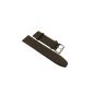 26mm EXTRA WIDE CALF WATCH BAND STRAP watchband watchbands WATCHBAND Brown Silver paint finish pin buckle INCL.  MYLEDERSHOP ASSEMBLY INSTRUCTIONS (clock)