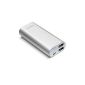 EasyAcc metal 6400mAh External Battery Ultra compact Power Bank Portable Charger for Smartphones - Silver (Wireless Phone Accessory)