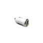 USB adapter / charger cigarette lighter white (Health and Beauty)