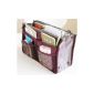 Purse Tidy cosmetic makeup Insert Purse Organizer Bag / storage bag Double bag inside out Organizer - red wine (Others)