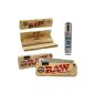 . RAW Kiffer Set 4Pcs .: 2x Connoisseur KS Slim Papers incl Tips - Tin Cone Caddy - lol Clipper lighter