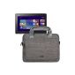 Evecase Transformer Book T100 T100TA Bag Nylon / Polyester with shoulder strap and protective front pocket Asus Transformer Book T100 T100TA 10.1 Window 8.1 Tablet PC - Grey / Blue (Personal Computers)