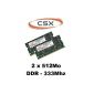 CSX 1GB 2 x 512MB 333Mhz mobile computer PC 333 memorire Ram PC-2700 DDR Laptop Notebook DDR1-SDRAM (Electronics)