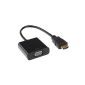 Patuoxun video converter / adapter cable (1080P, HDMI Male to VGA Female), for laptop / PC / DVD / HDTV (Electronics)