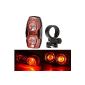 Mudder® 3 Mode 2 LED Red Light Bike Bicycle Rear Light Safety Warning Tail lamp, 2 * AAA Batteries Included (equipment)