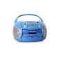 Auna Boomboy mobile MP3-CD player audio tape recorder (USB-SD slot, FM Radioder (USB-SD slot, FM radio, mains and battery operation) Blue (Electronics)