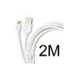 doupi® 2m charging cable data cable USB Apple Lighting 8pin white data charging cable iPhone 5 5S 5C iPhone 6 Plus iPad mini 2 4 5 Air with Retina Display iPod iOS 8 (electronics)
