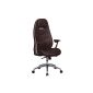 Amstyle executive chair Bari genuine leather with 5-point synchronous mechanism, leather office chair, brown (household goods)