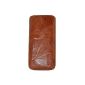 Suncase leather case with pull-back function for the Apple iPhone 5 / 5S in wash-brown (Accessories)