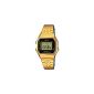 Casio - Vintage - LA680WEGA-1ER - Ladies Watch - Quartz Digital - Black Dial - Gold Bracelet (Watch)