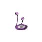 iKross In-Ear 3.5mm stereo earphones noise reduction plugs with interchangeable soft silicone and handsfree microphone - Violet Metallic and black For Blackberry, iPhone, Smartphone, Tablet, Cell Phone, MP3 Player (Personal Computers)