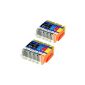 10 cartridges for IP7250 MG 5450 with chip and level indicator for Canon Pixma MG6350, MX725, MX925, compatible with PGI550BK, CLI551C, CLI551M, CLI551Y and CLI551BK (Electronics)