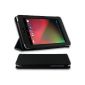EasyAcc Black Leather Protective Folio Case Cover Case for Google Nexus 7 Tablet 8/16 / 32GB WIFI ASUS -with Sleep / Wake Magnet / Multi-View Stand (Electronics)