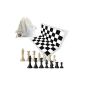 Chess Queen - Chess - complete chess set with chessboard and chessmen Plastic Frame Size 57 mm 97 mm height King (black / white) (Toy)