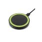 Qi charger, GMYLE® Wireless Induction Charging Pad mini Qi for Smartphones and Tablets (Black with Green) (Electronics)