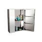 Storage cabinet mirror toilet bathroom bath furniture dual wall stainless steel doors 59x43x16cm nine 50