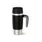 EMSA 514 096 Insulated Travel Mug Handle, black, 0.36 liters (4 hrs. Hot, 8 hrs. Cold, Dishwasher, 360 drinking spout, 100% leak-proof) (household goods)