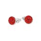 EYS Ladies Earrings hemisphere 925 sterling silver red 8 mm in the case (jewelry)
